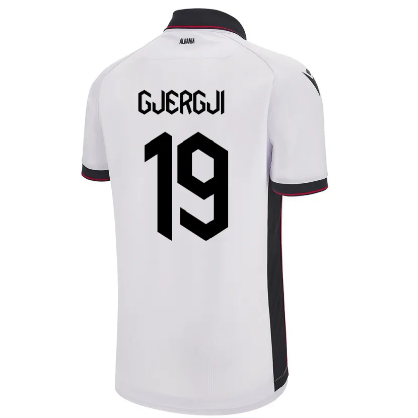 Danxen Niño Camiseta Albania Matilda Gjergji #19 Blanco 2ª Equipación 24-26 La Camisa México