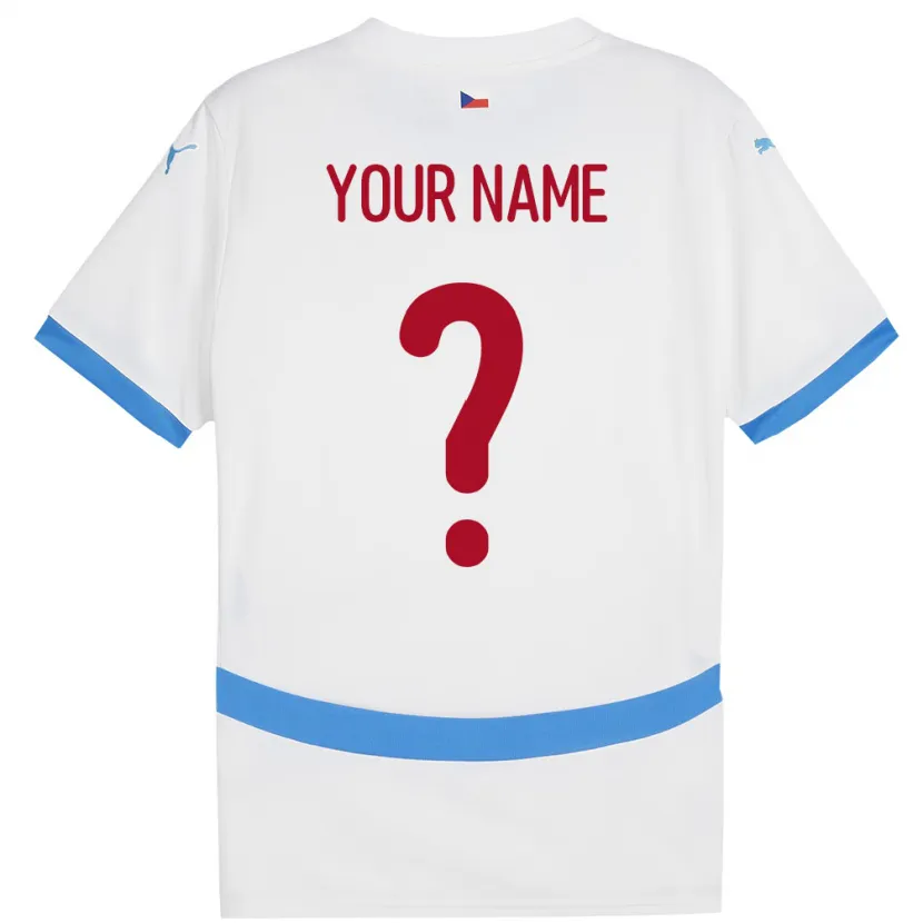 Danxen Niño Camiseta Chequia Su Nombre #0 Blanco 2ª Equipación 24-26 La Camisa México