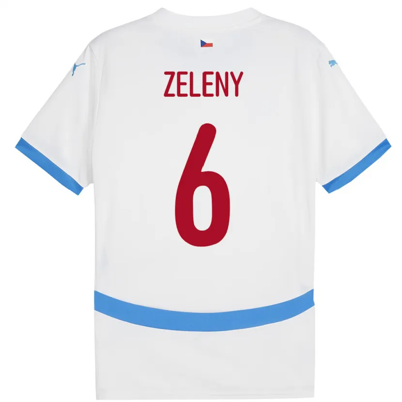Danxen Niño Camiseta Chequia Jaroslav Zelený #6 Blanco 2ª Equipación 24-26 La Camisa México
