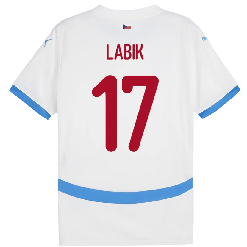 Danxen Niño Camiseta Chequia Albert Labik #17 Blanco 2ª Equipación 24-26 La Camisa México