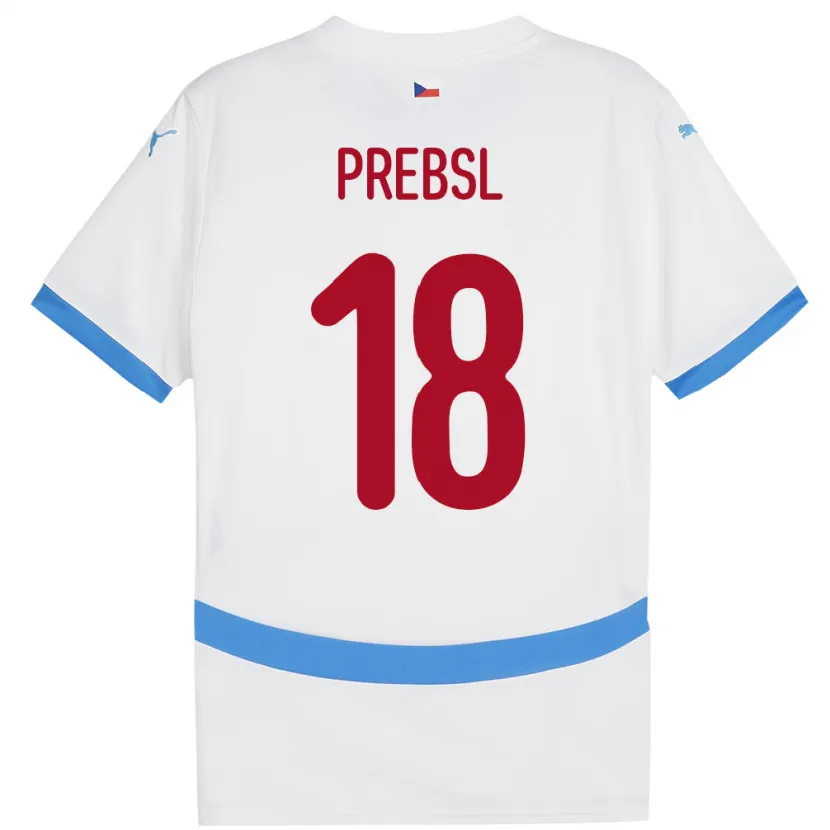 Danxen Niño Camiseta Chequia Filip Prebsl #18 Blanco 2ª Equipación 24-26 La Camisa México