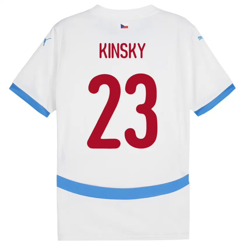 Danxen Niño Camiseta Chequia Antonin Kinsky #23 Blanco 2ª Equipación 24-26 La Camisa México