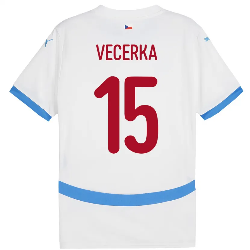 Danxen Niño Camiseta Chequia Dalibor Vecerka #15 Blanco 2ª Equipación 24-26 La Camisa México