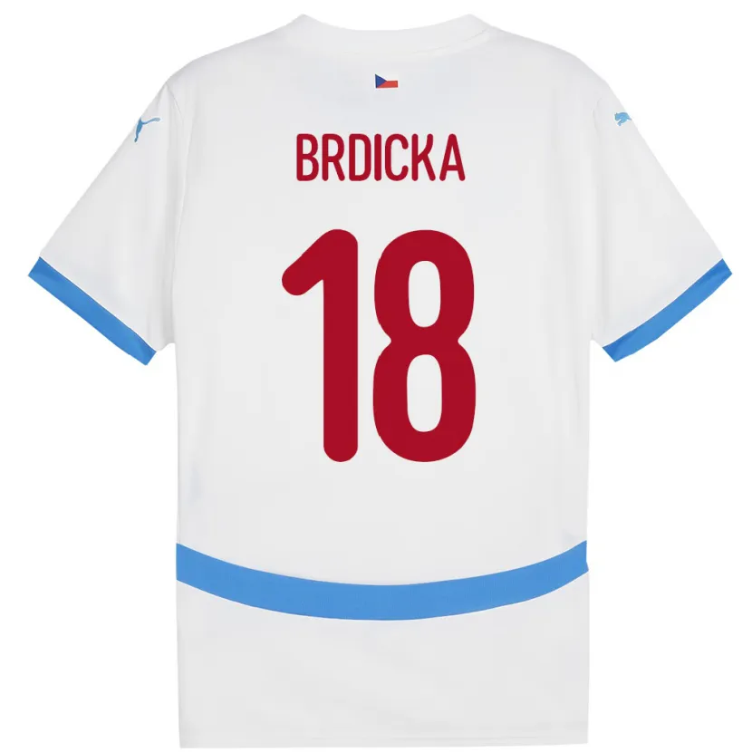 Danxen Niño Camiseta Chequia Filip Brdicka #18 Blanco 2ª Equipación 24-26 La Camisa México
