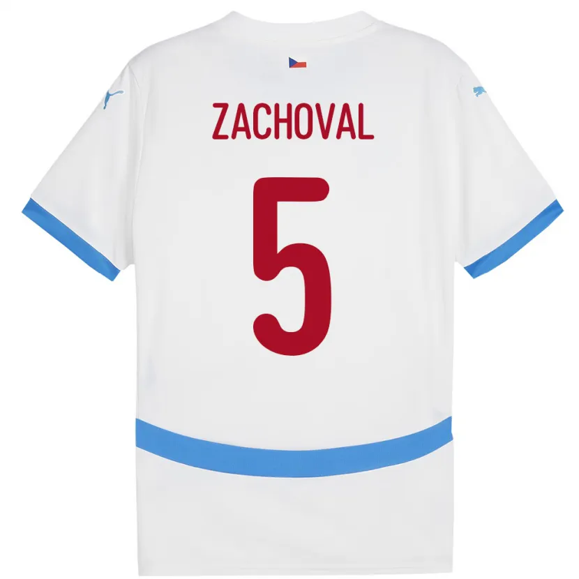 Danxen Niño Camiseta Chequia Matej Zachoval #5 Blanco 2ª Equipación 24-26 La Camisa México