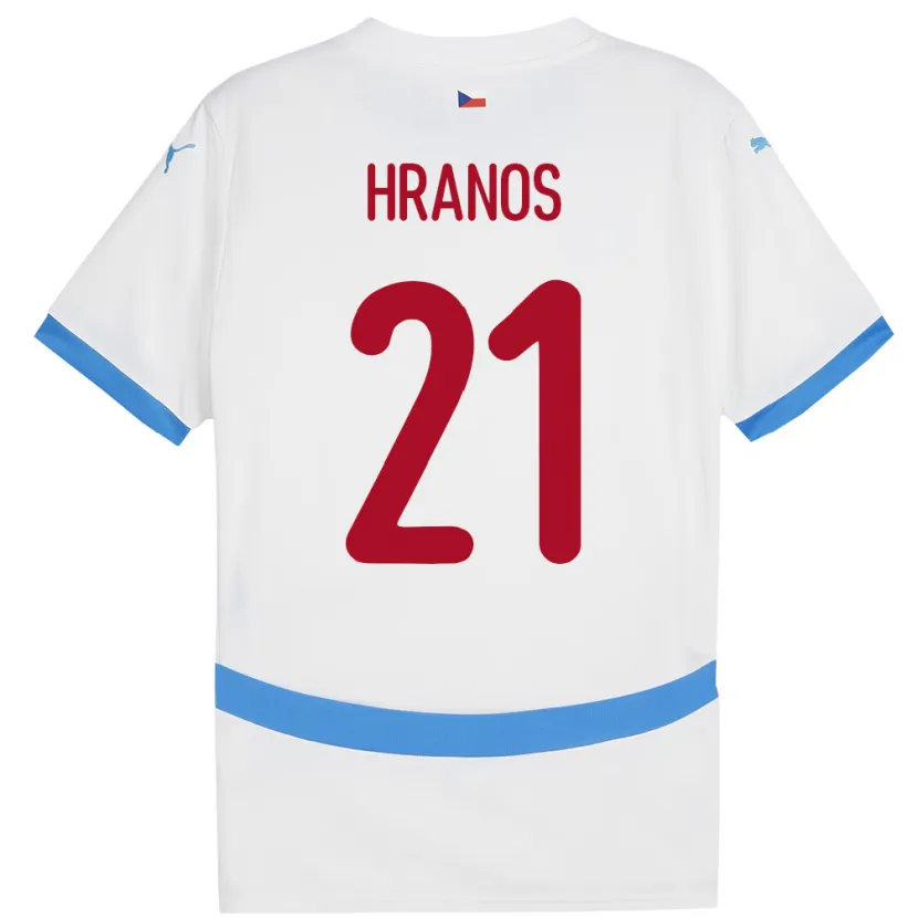 Danxen Niño Camiseta Chequia Vojtech Hranos #21 Blanco 2ª Equipación 24-26 La Camisa México