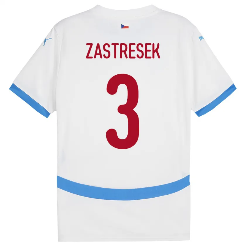 Danxen Niño Camiseta Chequia Matous Zastresek #3 Blanco 2ª Equipación 24-26 La Camisa México