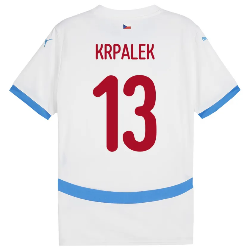 Danxen Niño Camiseta Chequia Dennis Krpalek #13 Blanco 2ª Equipación 24-26 La Camisa México