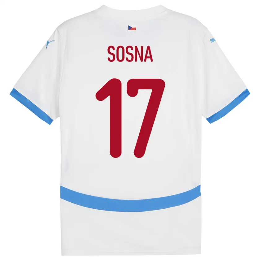Danxen Niño Camiseta Chequia Adam Sosna #17 Blanco 2ª Equipación 24-26 La Camisa México