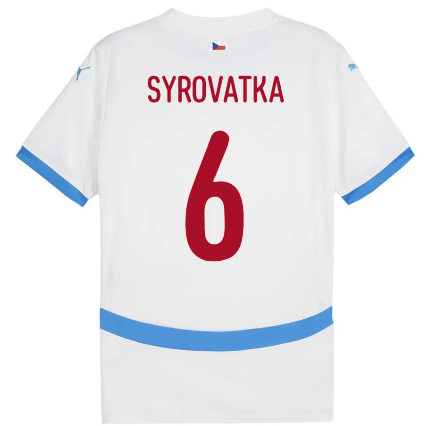 Danxen Niño Camiseta Chequia Matyas Syrovatka #6 Blanco 2ª Equipación 24-26 La Camisa México