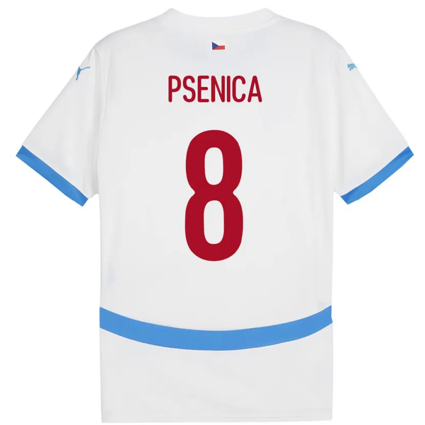 Danxen Niño Camiseta Chequia Jiri Psenica #8 Blanco 2ª Equipación 24-26 La Camisa México