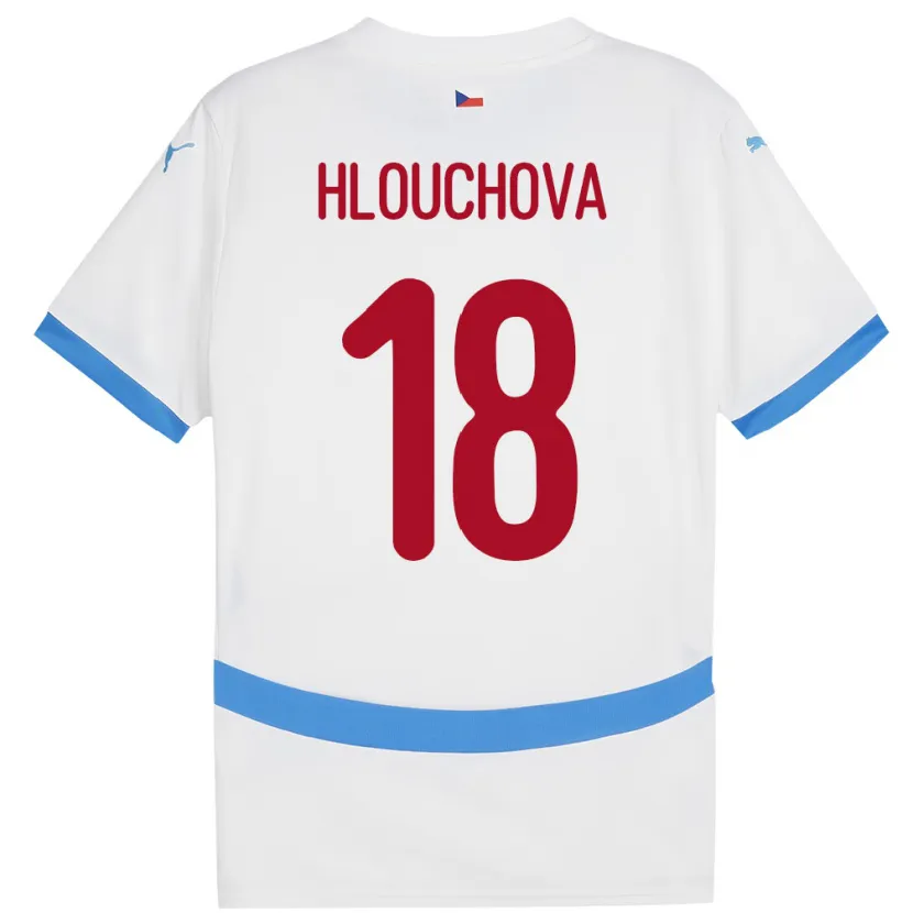 Danxen Niño Camiseta Chequia Radka Hlouchová #18 Blanco 2ª Equipación 24-26 La Camisa México
