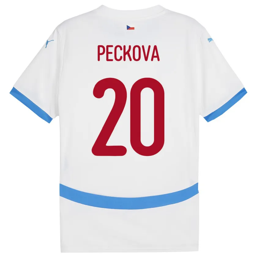 Danxen Niño Camiseta Chequia Alena Pěčková #20 Blanco 2ª Equipación 24-26 La Camisa México