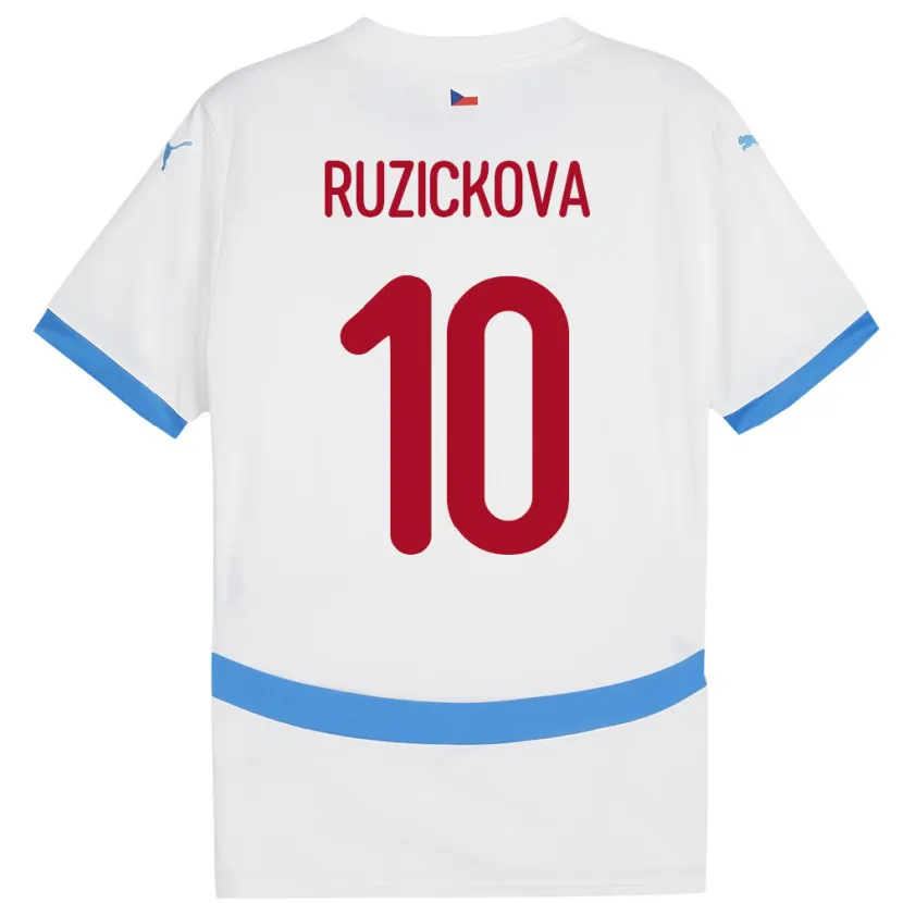 Danxen Niño Camiseta Chequia Kristýna Růžičková #10 Blanco 2ª Equipación 24-26 La Camisa México