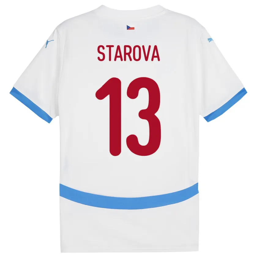 Danxen Niño Camiseta Chequia Antonie Stárová #13 Blanco 2ª Equipación 24-26 La Camisa México