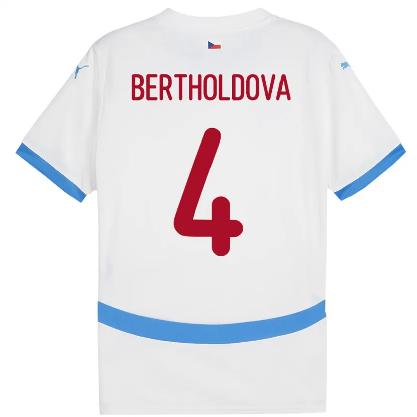 Danxen Niño Camiseta Chequia Petra Bertholdová #4 Blanco 2ª Equipación 24-26 La Camisa México