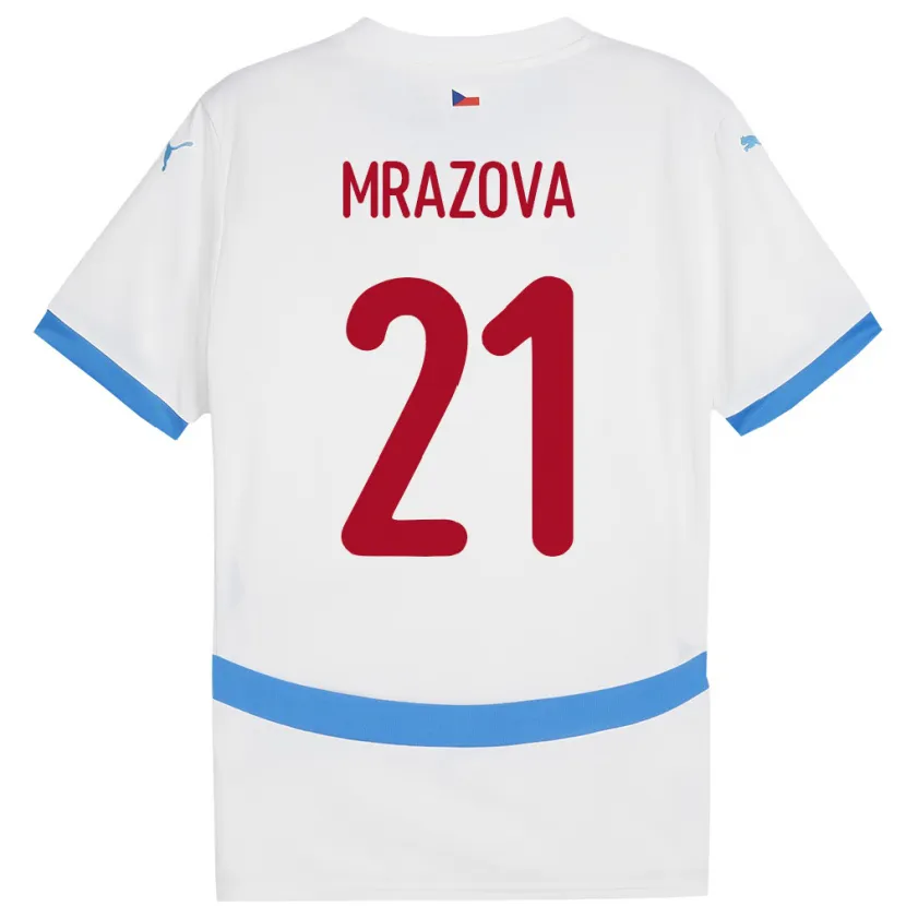 Danxen Niño Camiseta Chequia Miroslava Mrázová #21 Blanco 2ª Equipación 24-26 La Camisa México