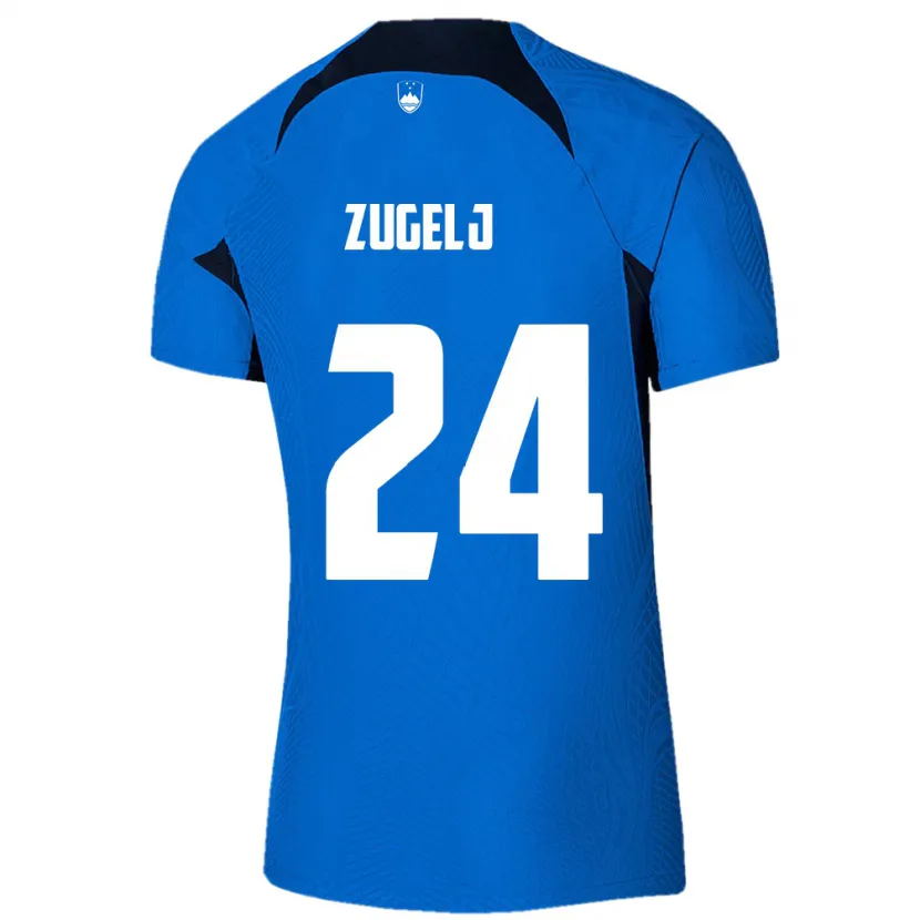 Danxen Niño Camiseta Eslovenia Nino Zugelj #24 Azul 2ª Equipación 24-26 La Camisa México