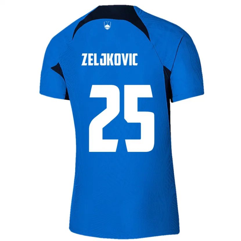 Danxen Niño Camiseta Eslovenia Adrian Zeljkovic #25 Azul 2ª Equipación 24-26 La Camisa México