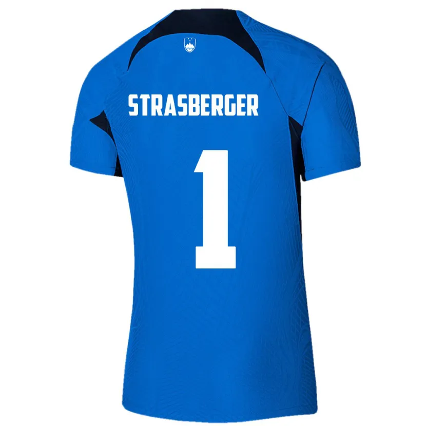 Danxen Niño Camiseta Eslovenia Tim Strasberger #1 Azul 2ª Equipación 24-26 La Camisa México