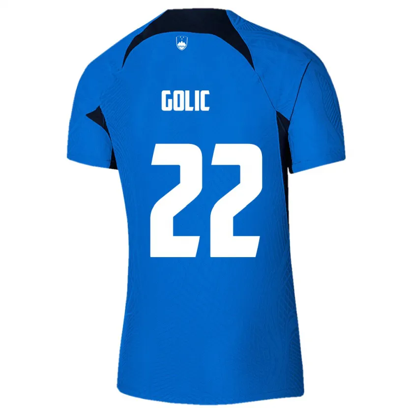 Danxen Niño Camiseta Eslovenia Tilen Golic #22 Azul 2ª Equipación 24-26 La Camisa México