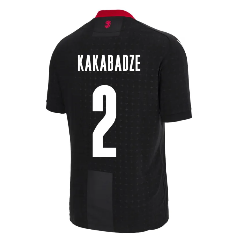 Danxen Niño Camiseta Georgia Otar Kakabadze #2 Negro 2ª Equipación 24-26 La Camisa México