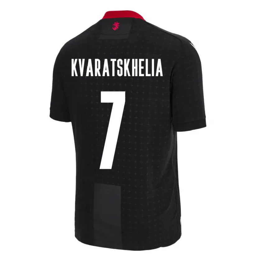 Danxen Niño Camiseta Georgia Khvicha Kvaratskhelia #7 Negro 2ª Equipación 24-26 La Camisa México