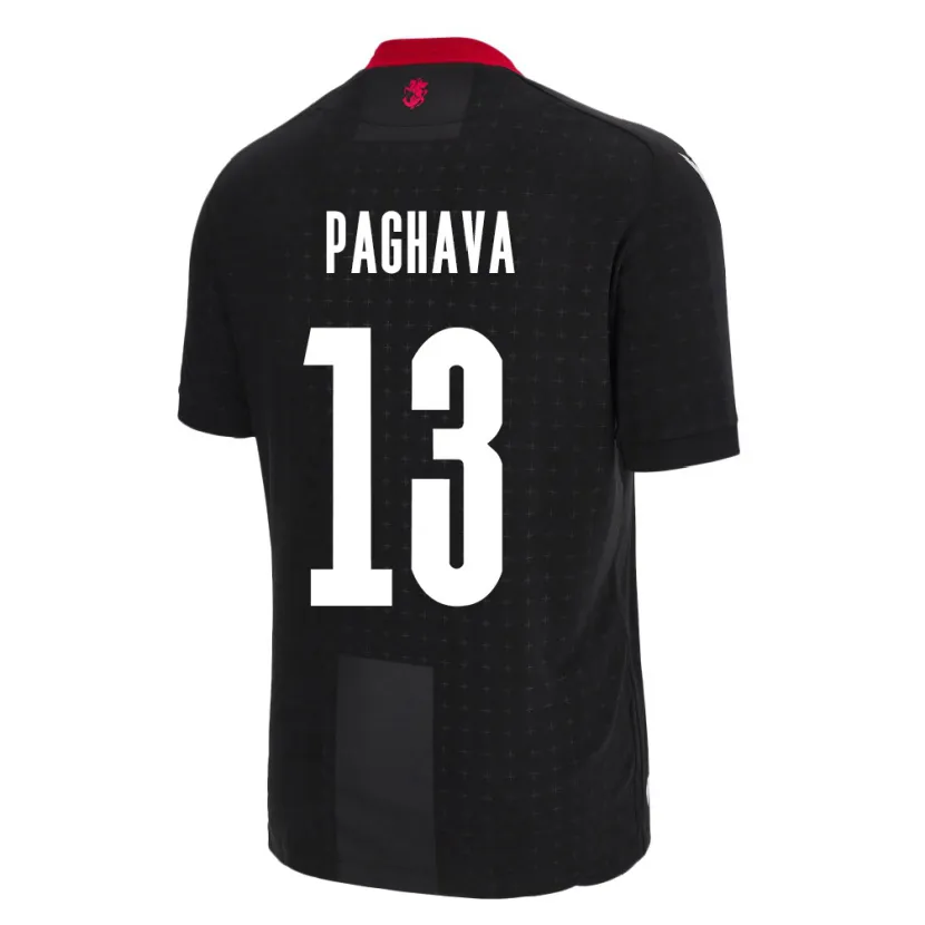 Danxen Niño Camiseta Georgia Davit Paghava #13 Negro 2ª Equipación 24-26 La Camisa México