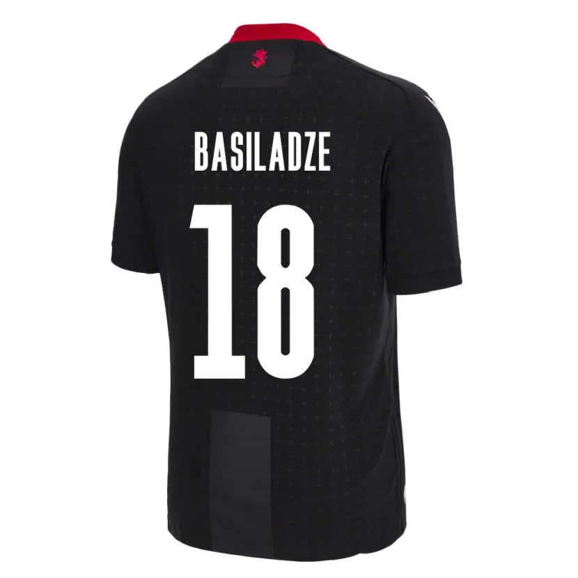 Danxen Niño Camiseta Georgia Aleko Basiladze #18 Negro 2ª Equipación 24-26 La Camisa México