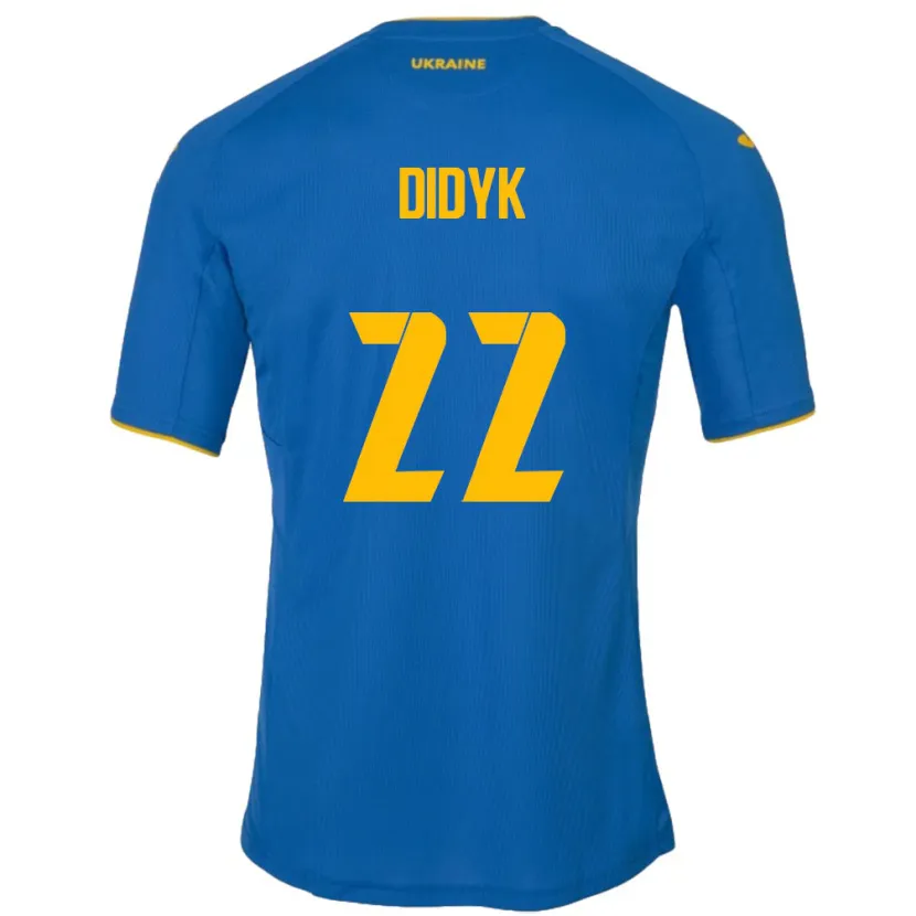 Danxen Niño Camiseta Ucrania Roman Didyk #22 Azul 2ª Equipación 24-26 La Camisa México