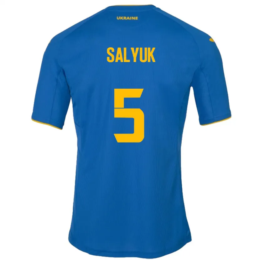 Danxen Niño Camiseta Ucrania Volodymyr Salyuk #5 Azul 2ª Equipación 24-26 La Camisa México