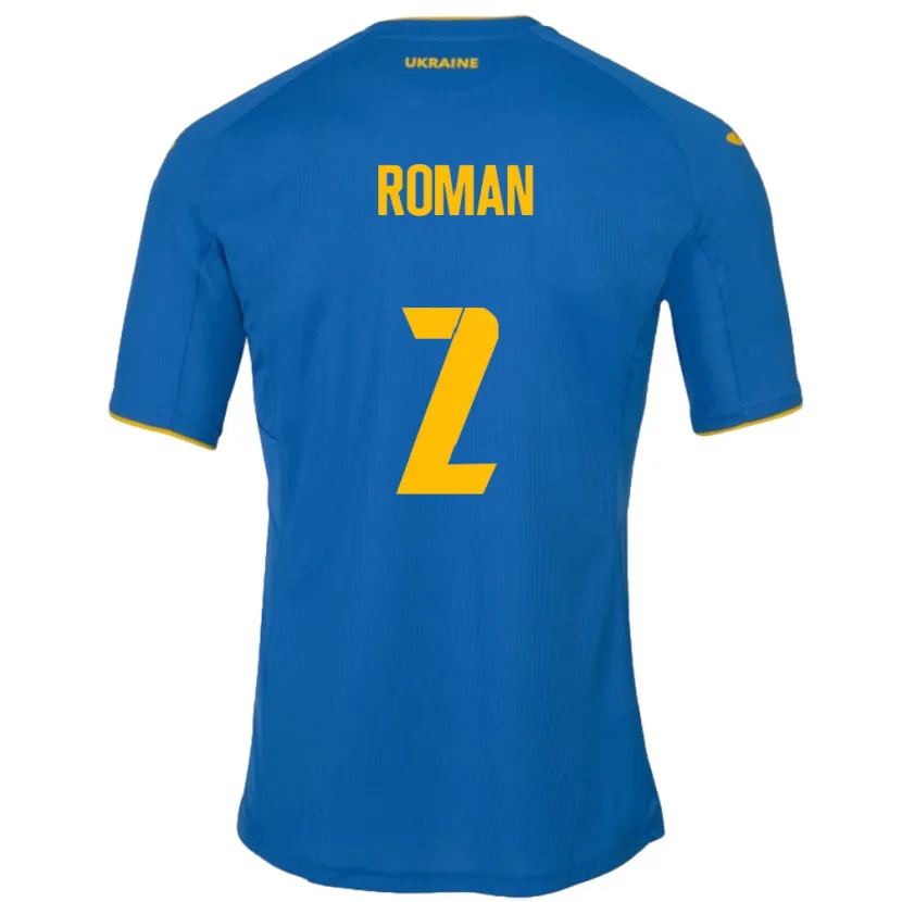 Danxen Niño Camiseta Ucrania Vitaliy Roman #2 Azul 2ª Equipación 24-26 La Camisa México