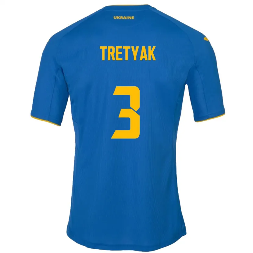 Danxen Niño Camiseta Ucrania Demyan Tretyak #3 Azul 2ª Equipación 24-26 La Camisa México