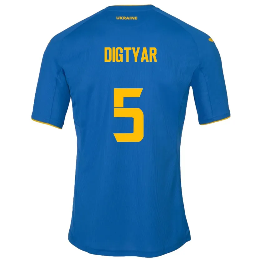 Danxen Niño Camiseta Ucrania Kyrylo Digtyar #5 Azul 2ª Equipación 24-26 La Camisa México