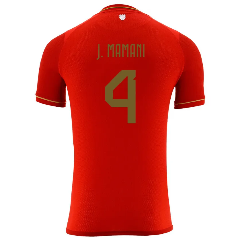 Danxen Niño Camiseta Bolivia Jhylian Mary Mamani #4 Rojo 2ª Equipación 24-26 La Camisa México