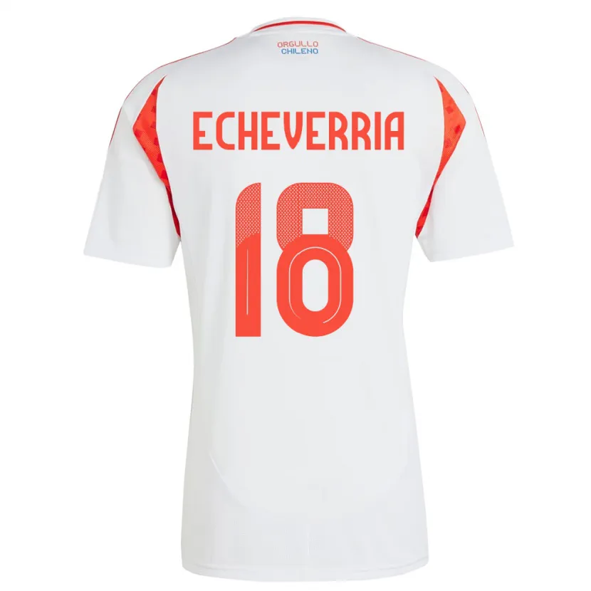 Danxen Niño Camiseta Chile Rodrigo Echeverría #18 Blanco 2ª Equipación 24-26 La Camisa México