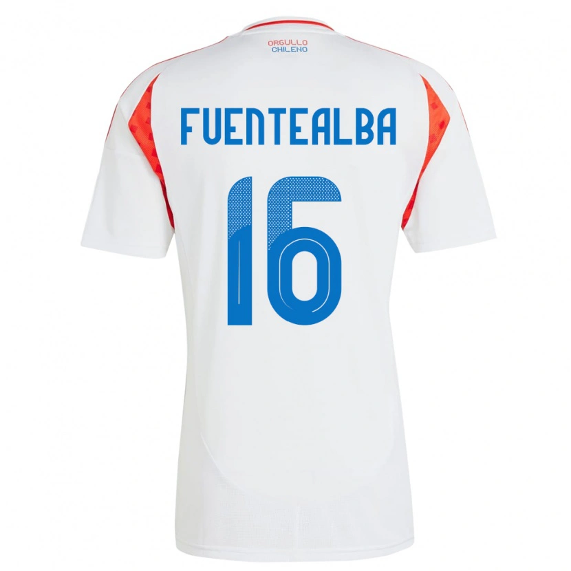 Danxen Niño Camiseta Chile Jeison Fuentealba #16 Blanco 2ª Equipación 24-26 La Camisa México