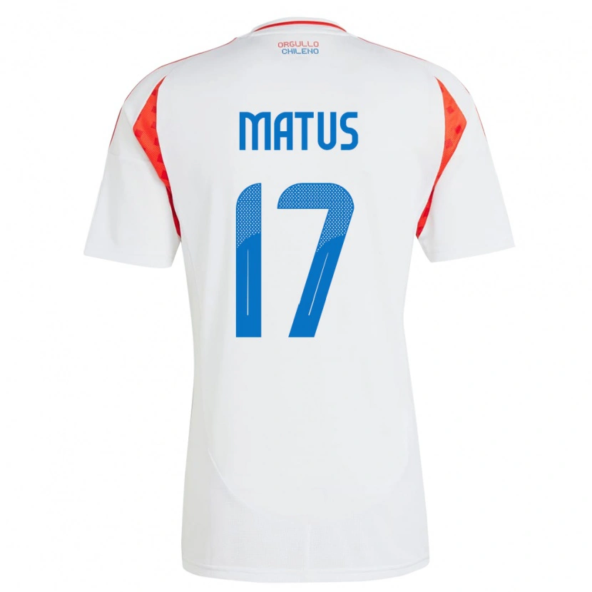 Danxen Niño Camiseta Chile Esteban Matus #17 Blanco 2ª Equipación 24-26 La Camisa México