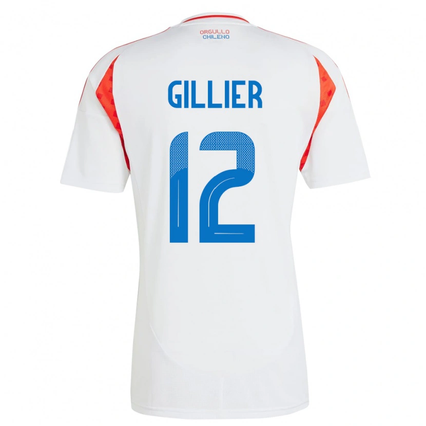 Danxen Niño Camiseta Chile Thomas Gillier #12 Blanco 2ª Equipación 24-26 La Camisa México