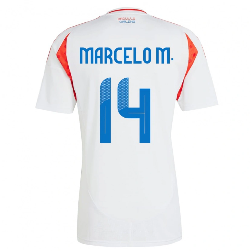 Danxen Niño Camiseta Chile Marcelo Morales #14 Blanco 2ª Equipación 24-26 La Camisa México