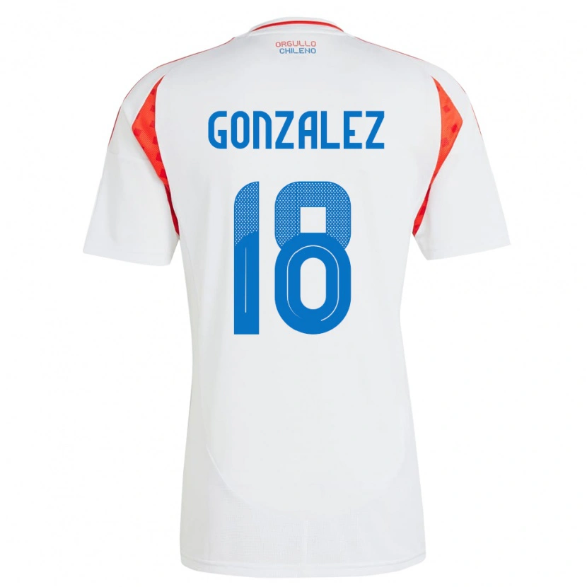 Danxen Niño Camiseta Chile Bryan González #18 Blanco 2ª Equipación 24-26 La Camisa México