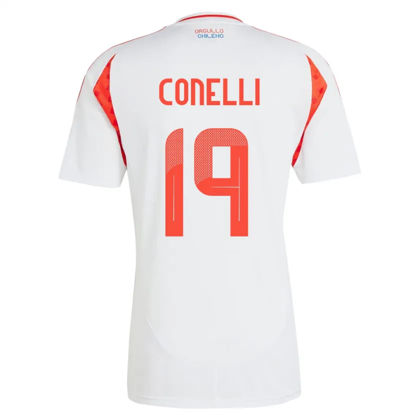 Danxen Niño Camiseta Chile Vicente Conelli #19 Blanco 2ª Equipación 24-26 La Camisa México