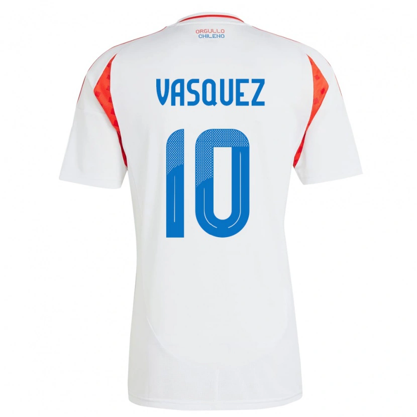 Danxen Niño Camiseta Chile Ignacio Vásquez #10 Blanco 2ª Equipación 24-26 La Camisa México