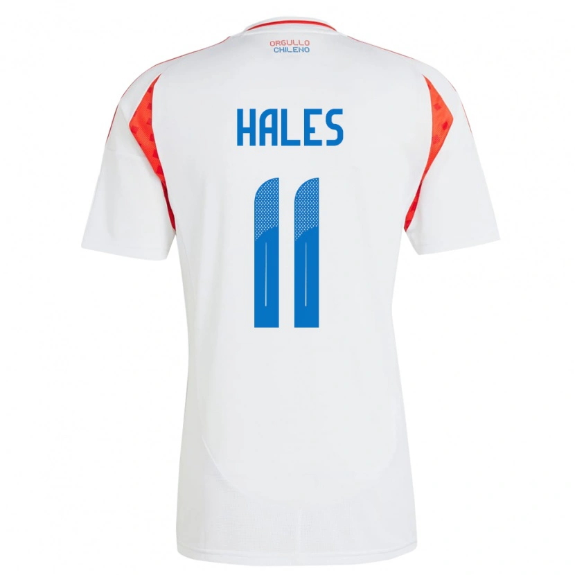 Danxen Niño Camiseta Chile Alejandro Hales #11 Blanco 2ª Equipación 24-26 La Camisa México