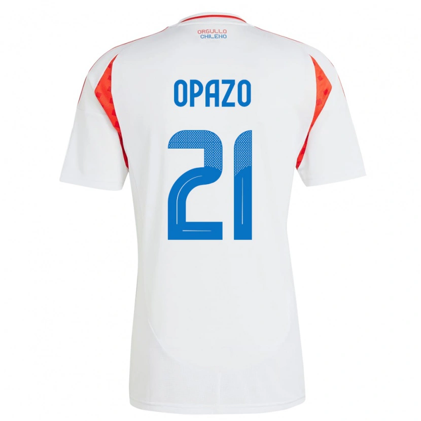 Danxen Niño Camiseta Chile Diego Opazo #21 Blanco 2ª Equipación 24-26 La Camisa México