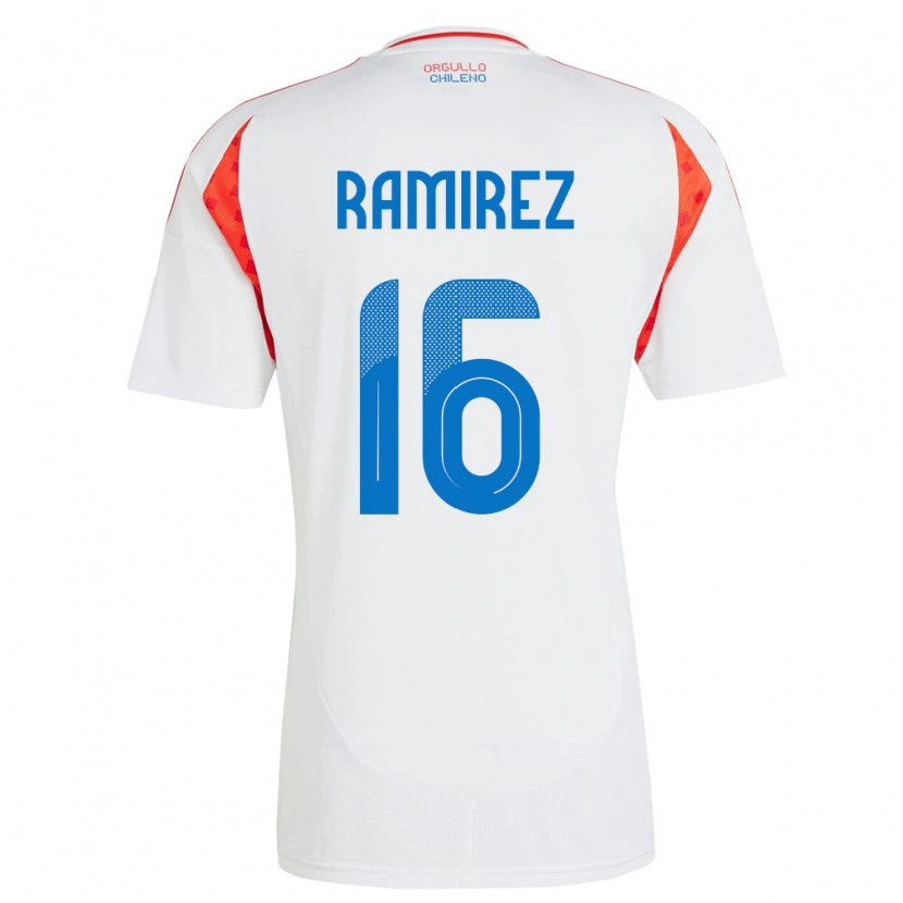 Danxen Niño Camiseta Chile Vicente Ramírez #16 Blanco 2ª Equipación 24-26 La Camisa México