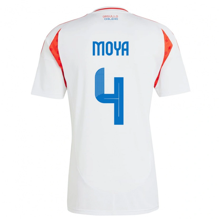 Danxen Niño Camiseta Chile Matías Moya #4 Blanco 2ª Equipación 24-26 La Camisa México