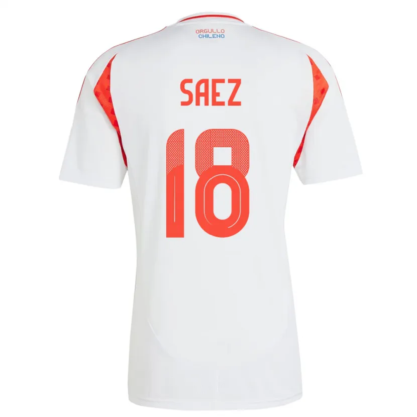 Danxen Niño Camiseta Chile Camila Sáez #18 Blanco 2ª Equipación 24-26 La Camisa México