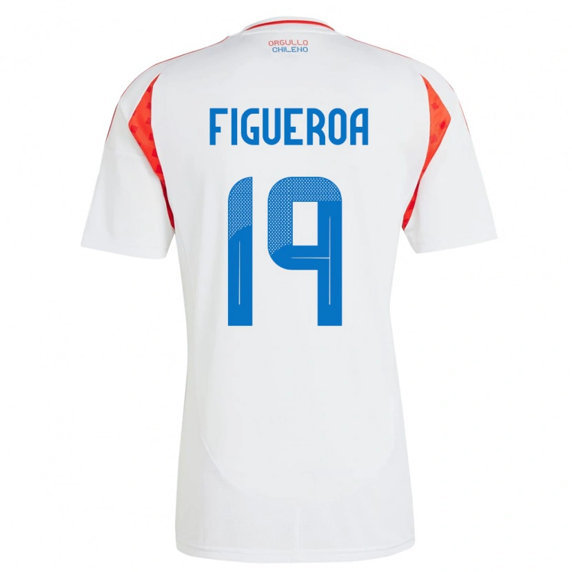 Danxen Niño Camiseta Chile Catalina Figueroa #19 Blanco 2ª Equipación 24-26 La Camisa México