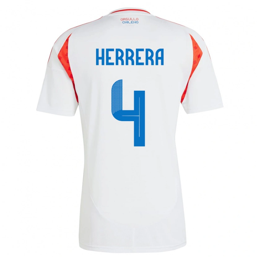 Danxen Niño Camiseta Chile Claudia Herrera #4 Blanco 2ª Equipación 24-26 La Camisa México